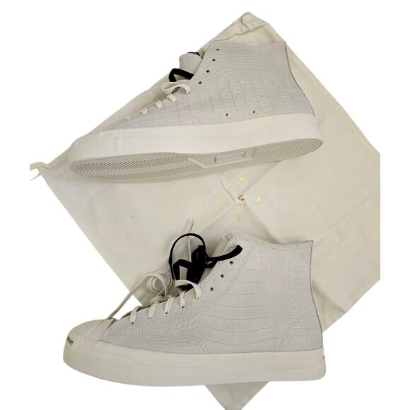 RARE NEW Converse Jack Purcell High x Pop Trading Company Egret 170543C MENS 10 - Picture 4 of 10